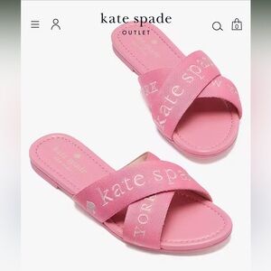 Kate Spade Piper Slide Sandals Pink New in Box NWT Size 7.5